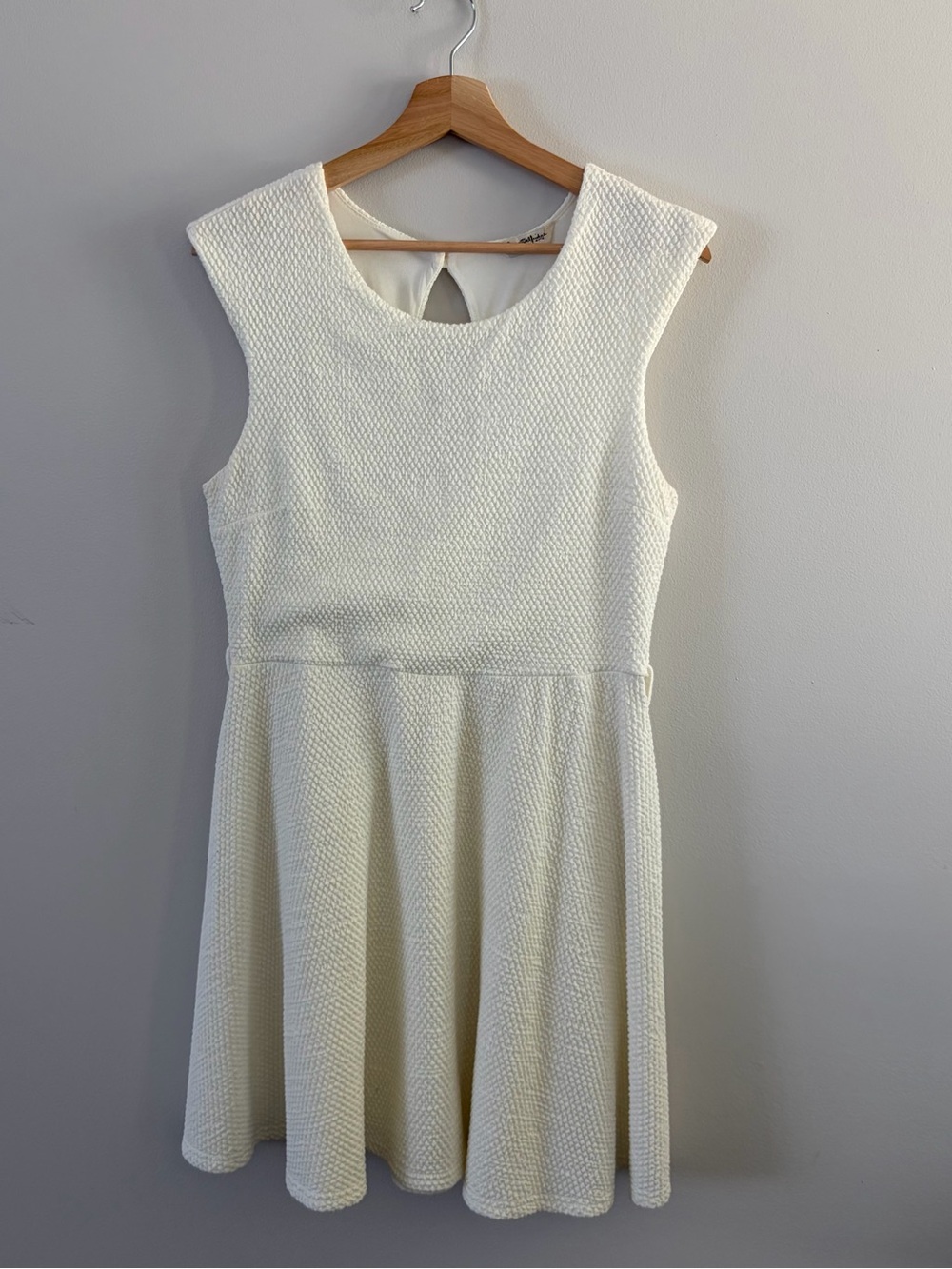 Miss Selfridge Cream Textured Sleeveless Dress